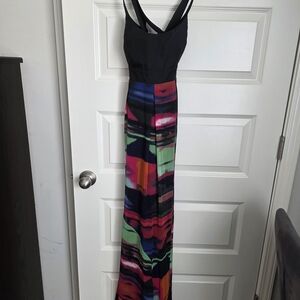Jessica Simpson Black and Multicolor Maxi Dress